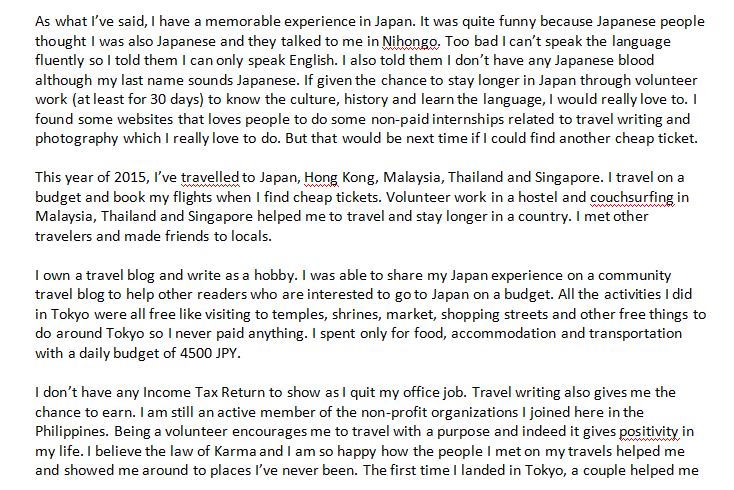How I Wrote My Letter Of Explanation Japan Tourist Visa Itravelrox